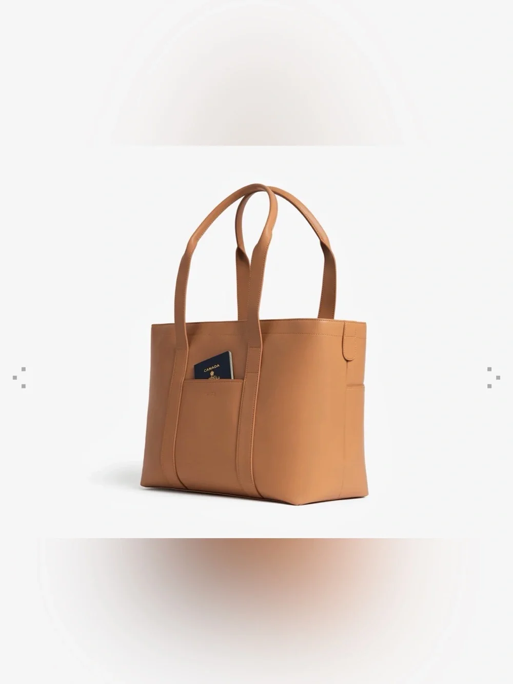 Monos Vegan Leather Metro Tote in Saddle Tan